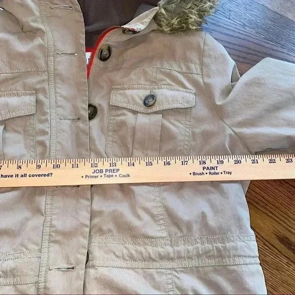 Old Navy Hooded Cargo Coat Size M Warm Zipper & Buttons & Lined 🧥❤️ - Picture 14 of 15